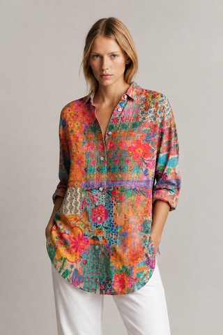 Nika – Blusa de verano con estampado vibrante