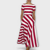 Janell - Vestido Maxi de Rayas