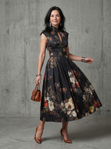 Pilar™ | Vestido midi plisado floral