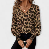 Sudadera elegante con estampado de leopardo