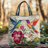 Bolso Artesanal | Colibrí y Flores Blancas