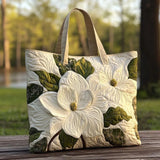 Bolso Artesanal | Elegantes Lirios Blancos