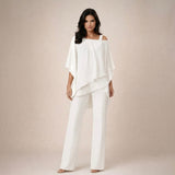 Lina™ | Conjunto elegante con blusa de capas
