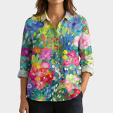Vivianne™ | Blusa de lino atemporal con estampado