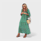 Vestidos maxi geométricos elegantes